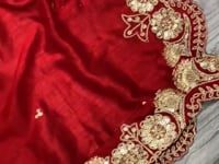 Dark Red Silk Lehenga With Thread Embroidery Coding And Heavy Sequins Work