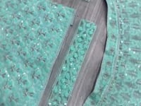 Greyish Teal Blue Net Lehenga With Heavy Embroidery Sequins Work Coding Work