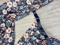 Navy Blue Chinon Silk Lehenga With Floral Digital Print And Dupatta