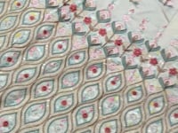 White Georgette Lehenga With Multi Color Thread Embroidery Dori And Sequins Work