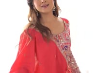 Paprika Red Cording Dori Embroidery Work Lehenga With Dupatta