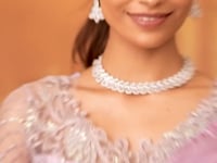 Lavender Silver Chiffon Thread & Sequins Embroidery Work Saree