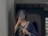 Navy Blue Velvet Sequins & Embroidery Work Salwar Suit