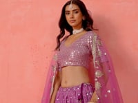 Purple Georgette Lehenga With Zari Multiple Sequins Embroidery Work