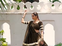 Olive Green Chanderi Silk Lehenga Choli With Zari Weaving & Lace Touch Up