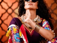 Purple Digital Print With Thread And Mirror Work Lehenga For Navratri