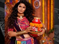 Multi Color Digital Print Lehenga With Multi Thread And Mirror Work