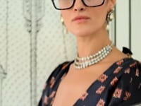 Black-Olive Ajrakh Printed Satin Crepe Silk Saree