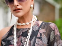 Hot Black Floral Lurex Brasso Saree