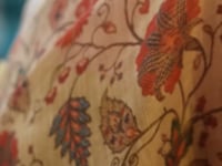 Beige Tissue Saree with Print & Zari Weaving Work