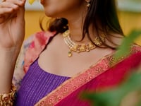 Purple Chanderi Lehenga Choli With Kalamkari Print & Zari Weaving Work