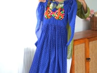 Royal Blue Laheriya Print Chain Stitch Wok Navratri Gown