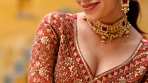 Rust Orange Rangoli Crush Embroidery Work Lehenga Choli