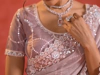 Dusty Purple Banarasi Embroidery Work Party wear Saree