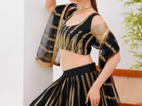 Black Net Lehenga Choli With Embroidery Work