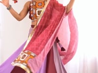 Pastel Multi Color Gamthi & Mirror Work Navratri Lehenga