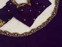 Dark Purple Crush Silk Embroidery Work Lehenga choli
