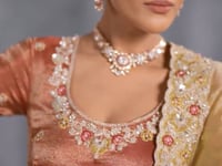 Sand Yellow Zari Tissue  Hand Work & Embroidery Saree