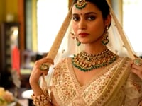 Beige Bridal Lehenga With Heavy Embroidery & Pearl Work