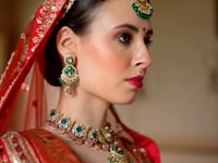 Bridal Red Lehenga With Heavy Embroidery & Pearl Work