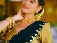 Dark Beige Polly Cotton Zari Weaving Lehenga Choli