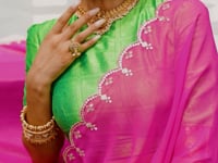 Parrot Green Polly Cotton Zari Weaving Lehenga Choli