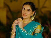 Burnt Yellow Polly Cotton Zari Weaving Lehenga Choli