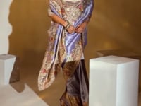 Lavender Silk Heavy Embroidery & Hand Work Saree