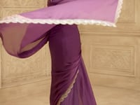 Dusty Purple Sparkle Georgette Embroidery Party Wear Saree