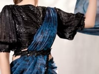 Venice Blue Shaded Satin Silk Beads Work One Minute Saree