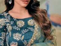 Sage Green Zari Organza Embroidery Party Wear Saree