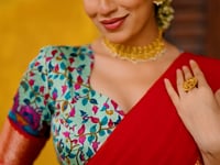 Dark Green Printed & Zari Weaving Silk Lehenga Choli