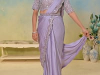 Lavender Embroidery & Hand Work One Minute Saree