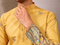 Yellow Kurta Set With Elephant Embroidery Motifs