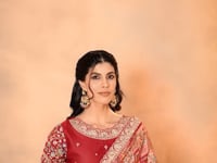 Rosy Pink Jacquard Silk Saree With Embroidery & Hand Work