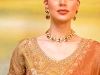 Sunrise Orange Golden Georgette Embroidery Saree