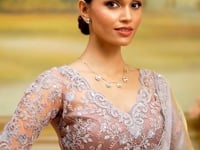 Golden Beige Tissue Georgette Embroidery Saree