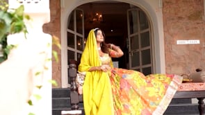 Yellow Multicolor Printed & Embroidery Lehenga Choli