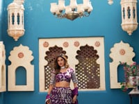 Grape Purple Dola Silk Embroidery Lehenga Choli