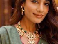 Olive Green Dola Silk Printed Lehenga Choli