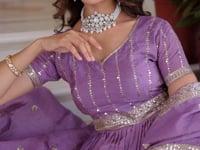 Lavender Sequins Embroidery Lehenga Choli
