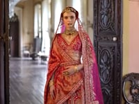 Designer Pink Lehenga With Embroidery & Pearl Accents