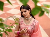 Sea Pink Sequins Embroidery Lehenga Choli