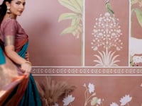 Regal Blue Tussar Silk Handloom Weaving Saree