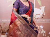 Rich Maroon Tussar Silk Handloom Weaving Saree