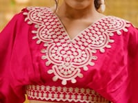 Hot Pink Vichitra Silk Embroidery Crop Top Lehenga