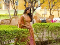 Gold-Pink Carika Silk Embroidery Lehenga Choli