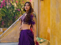 Iris Purple Vichitra Silk Embroidery Lehenga Choli