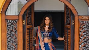 Royal Blue Vichitra Silk Embroidery Lehenga Choli