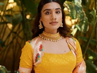 Bee Yellow Zari Weaving Paithani Lehenga Choli